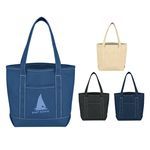 Small Cotton Canvas Yacht Tote Bag -  