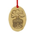 Small Oval Metal Christmas Ornament -  