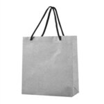 Small Reusable Glitter Tote Bag - Glitter Silver