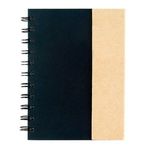 Small Spiral Notebook with Sticky Notes and Flags - Natural With Black