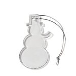 Snowman Shaped USA Made Acrylic Ornament - Clear