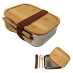 Sophisticate Stainless & Bamboo Bento Box - Silver