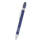 Spin Top Pen With Stylus - Metallic Blue
