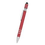 Spin Top Pen With Stylus - Metallic Red