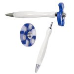 Spinner Pen - White With Blue