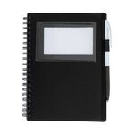 Spiral Notebook With ID Window - Black