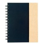 Spiral Notebook with Sticky Notes and Flags - Natural With Black
