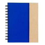 Spiral Notebook with Sticky Notes and Flags - Natural With Royal Blue