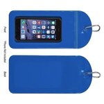 Splash Proof Phone Pouch With Carabiner - Blue