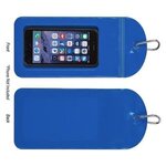 Splash Proof Phone Pouch With Carabiner - Blue