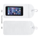 Splash Proof Phone Pouch With Carabiner - White