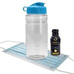 Sport Bottle With Hand Sanitizer And Mask - Clear