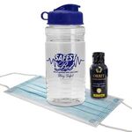 Sport Bottle With Hand Sanitizer And Mask - Clear
