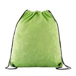 Sports Jersey Mesh Drawstring Backpack - Lime Green