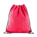 Sports Jersey Mesh Drawstring Backpack - Red