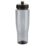Sprint 28 oz PET Eco-Polyclear Bottle with Push-Pull - Clear Black