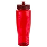 Sprint 28 oz PET Eco-Polyclear Bottle with Push-Pull - Clear Red