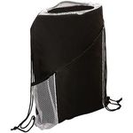 Sprint Angled Drawstring Sports Pack with Pockets - Black