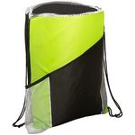 Sprint Angled Drawstring Sports Pack with Pockets - Lime Green