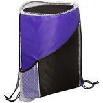 Sprint Angled Drawstring Sports Pack with Pockets - Purple