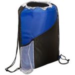 Sprint Angled Drawstring Sports Pack with Pockets - Reflex Blue