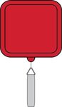 Square Badge Reel - Red