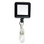 Square Domed Retractable Badge Holder with Slide on Clip