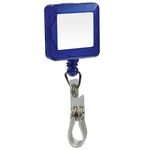 Square Domed Retractable Badge Holder with Slide on Clip