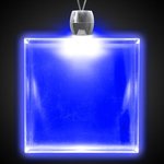 Square Light-Up Acrylic Pendant Necklace - Blue