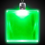 Square Light-Up Acrylic Pendant Necklace - Green