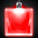 Square Light-Up Acrylic Pendant Necklace - Red