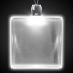 Square Light-Up Acrylic Pendant Necklace - White