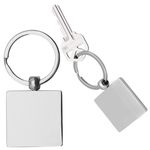 Square Metal Key Chain - Silver
