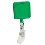 Square Pad Print Retractable Badge Holder with Alligator Clip