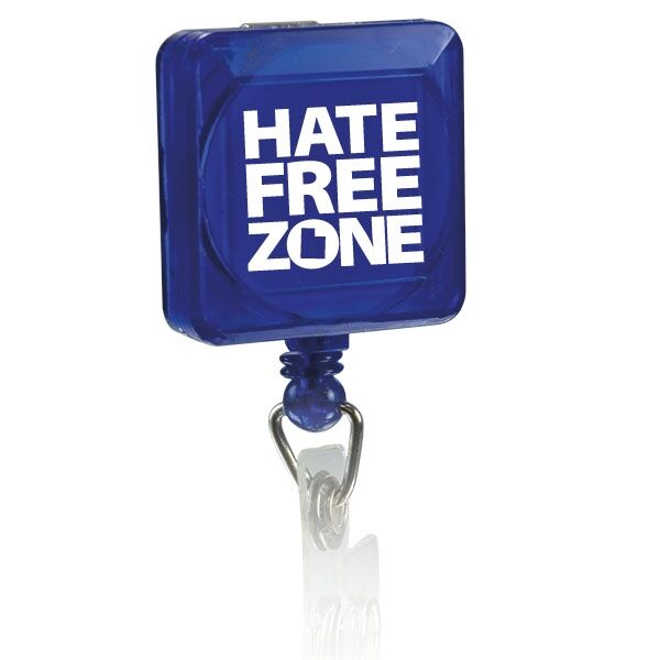 Main Product Image for Square Pad Print Badge Holder with Slide on Clip
