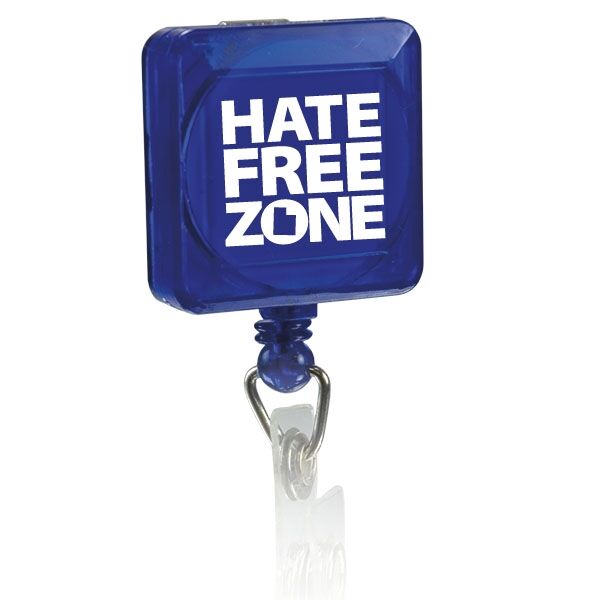 Main Product Image for Square Pad Print Badge Holder With Slide On Clip