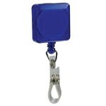 Square Pad Print Badge Holder with Slide on Clip -  