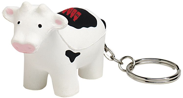 Main Product Image for Imprinted Squeezies (R) Cow Keyring Stress Reliever