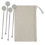 Stainless Steel Cocktail Stirrers Set - Natural