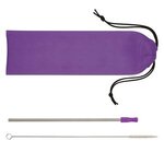 Stainless Steel Straw Kit - Purple