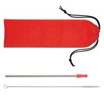 Stainless Steel Straw Kit - Red