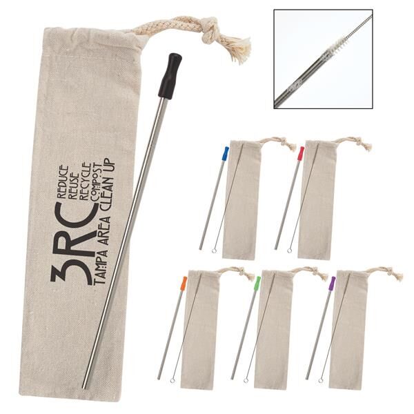 Main Product Image for Stainless Straw Kit With Cotton Pouch