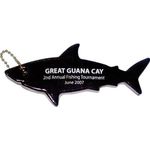 Standard Shape Vinyl-Coated Floating Key Tag - Great Shark - Black