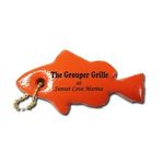 Standard Shape Vinyl-Coated Floating Key Tag -  Grouper - Orange