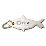 Standard Shape Vinyl-Coated Floating Key Tag -  Minnow - White