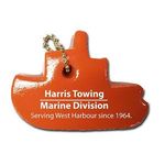 Standard Shape Vinyl-Coated Floating Key Tag - Tugboat - Orange