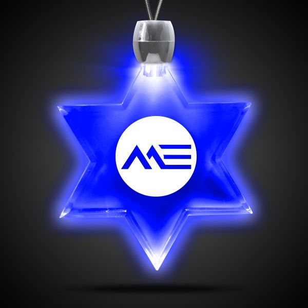 Main Product Image for Star Of David Light-Up Acrylic Pendant Necklace