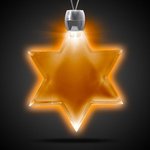 Star of David Light-Up Acrylic Pendant Necklace - Amber