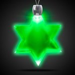 Star of David Light-Up Acrylic Pendant Necklace - Green
