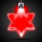 Star of David Light-Up Acrylic Pendant Necklace - Red